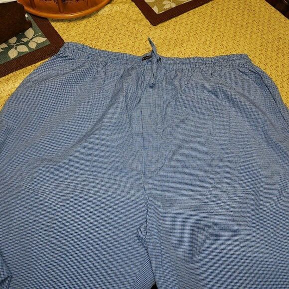 New Andrew Scott Dark Blue Checked Lightweight Sleep Pants Men's 3XL - Picture 2 of 2